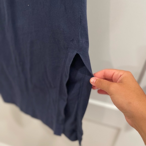 Everlane Navy Blue 100% cotton sleeveless long weekend tee dress - Picture 4 of 4